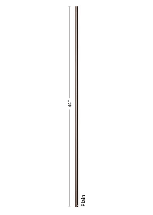 Iron Baluster Straight Round Tube 9068-RB - dimensions