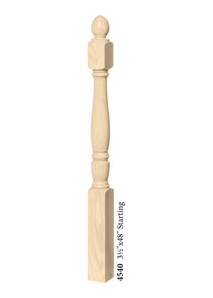 Georgia Post to Post Starting Newel 4540 - Plain dimensions