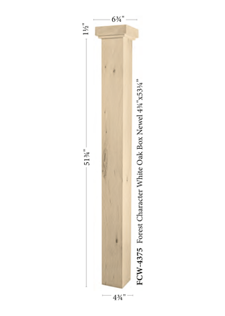 Forest Craft Box Newel 4375 - dimensions