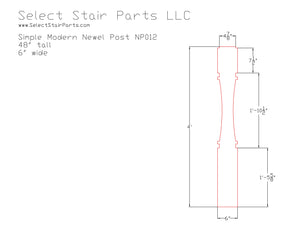 Simple Modern Newel Post NP012
