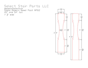 Simple Modern Newel Post NP012
