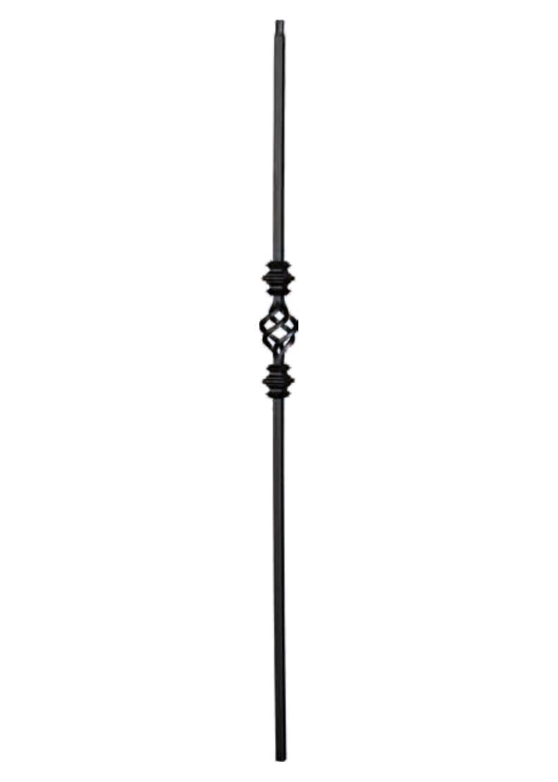 Iron Baluster Double Knuckle w/Single Basket 9077-TB