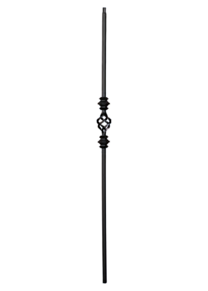 Iron Baluster Double Knuckle w/Single Basket 9077-TB